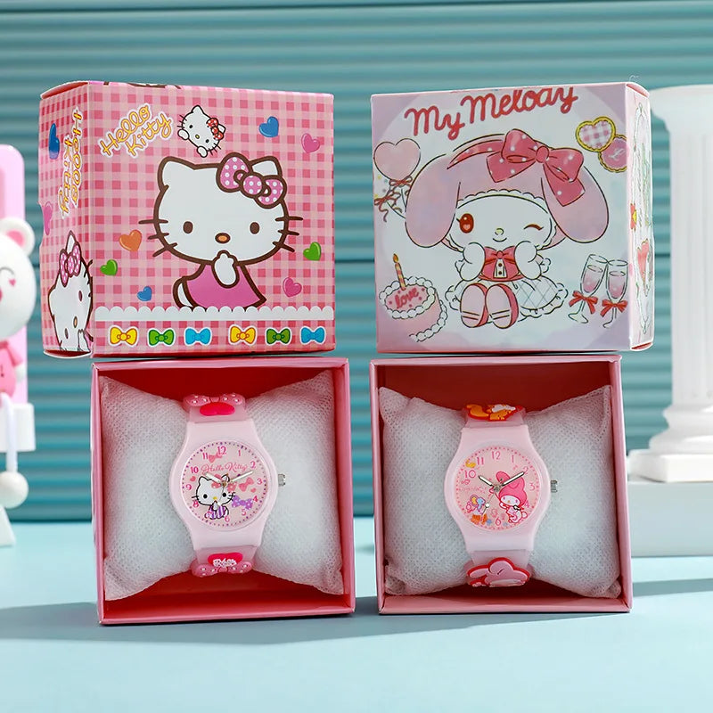 KawaiiTime™ Cinnamoroll & Kuromi Quartz Watch — Adorable Anime Gift for Girls