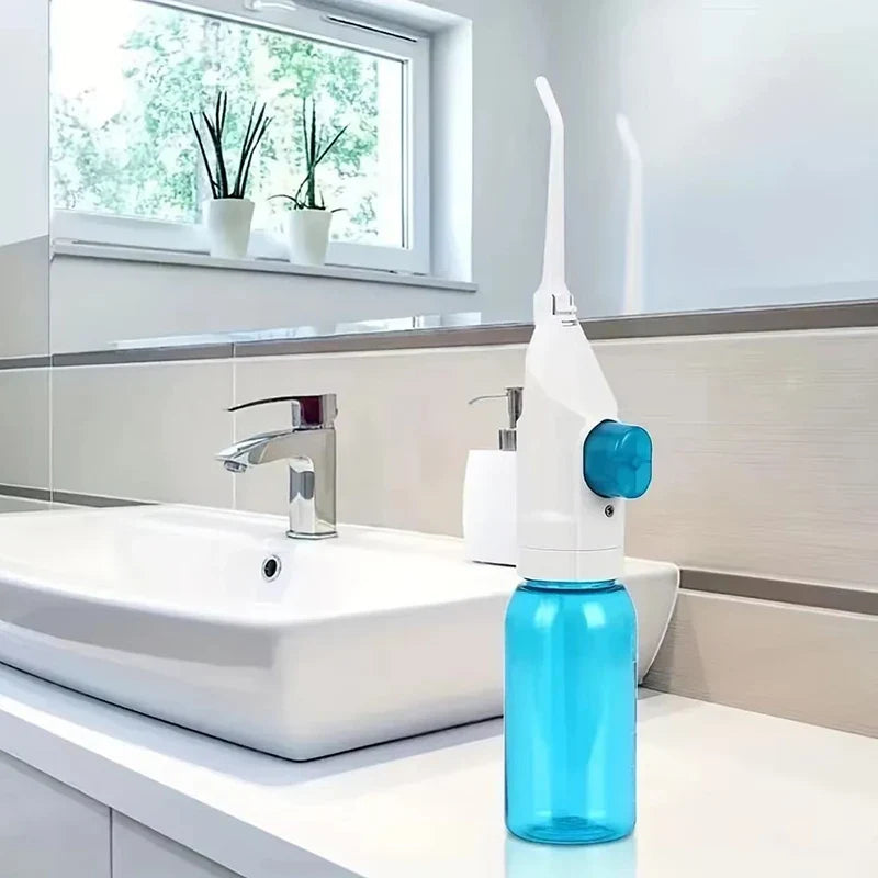Portable High Pressure Oral Irrigator — Manual Water Dental Flosser for Teeth Cleaning