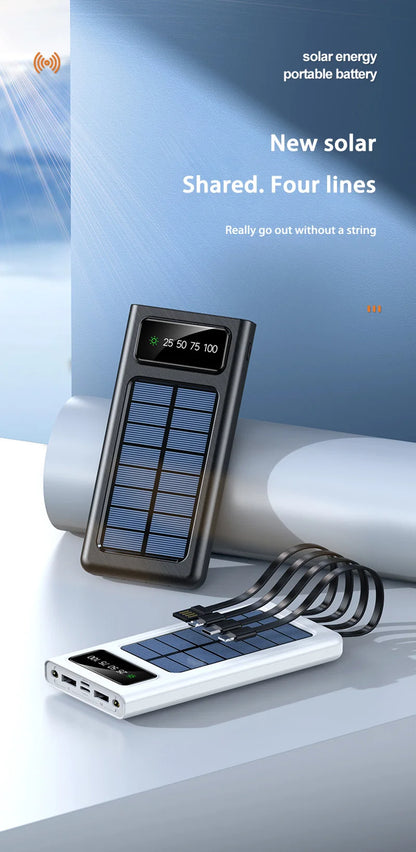 Solar Power Bank – High-Capacity Fast Charging Outdoor Portable Battery