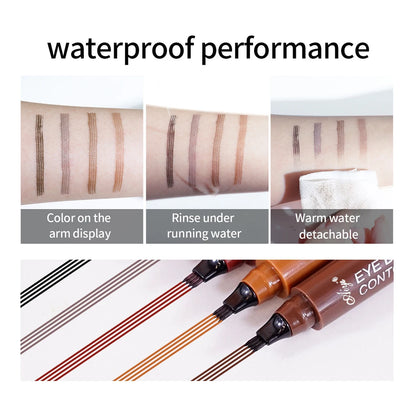 4-Tip Waterproof Eyebrow Pencil – Long-Lasting, Smudge-Proof & Natural Hair Stroke Effect