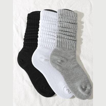 SoftStack™ Pile-Up Cotton Socks (3 Pairs) – Breathable Mid-Length Comfort