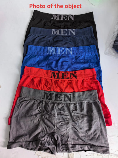 5 Pcs Thin Style Men's High Elastic Plain Color Comfortable Boxer Briefs Panties Breathable Pantyhose