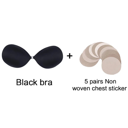Invisible Silicone Push-Up Bra — Strapless Adhesive Backless Support