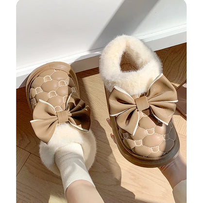 BowWarm™ Platform Ankle Snow Slippers for Women
