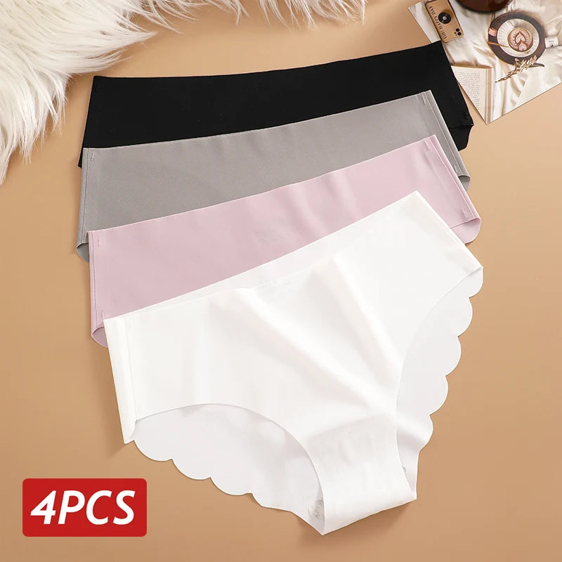 4-Piece Ultra Comfort Panties Set with Wave Edge Design