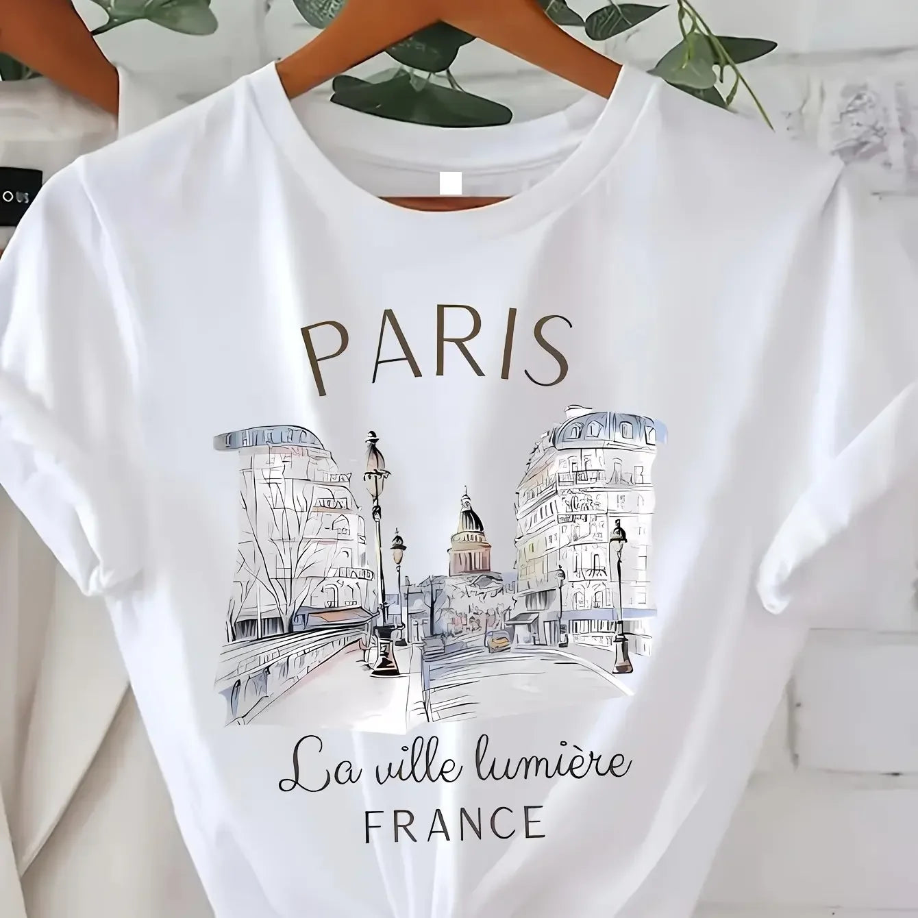 ParisMuse™ 90s Letter Print Tee — Casual Short Sleeve Women’s T-Shirt