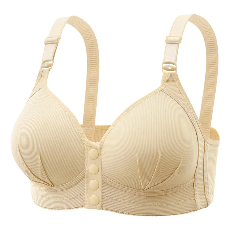 Front Buckle Push-Up Bra – Plus Size Seamless Comfort Bra with Adjustable Straps