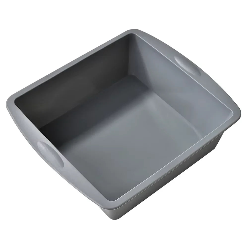 1/4Pcs Silicone Square Cake Plate Non-Stick Brownie Pot with Anti-Slip Handle Oven and Air Fryer Safe Perfect for Baking Cakes