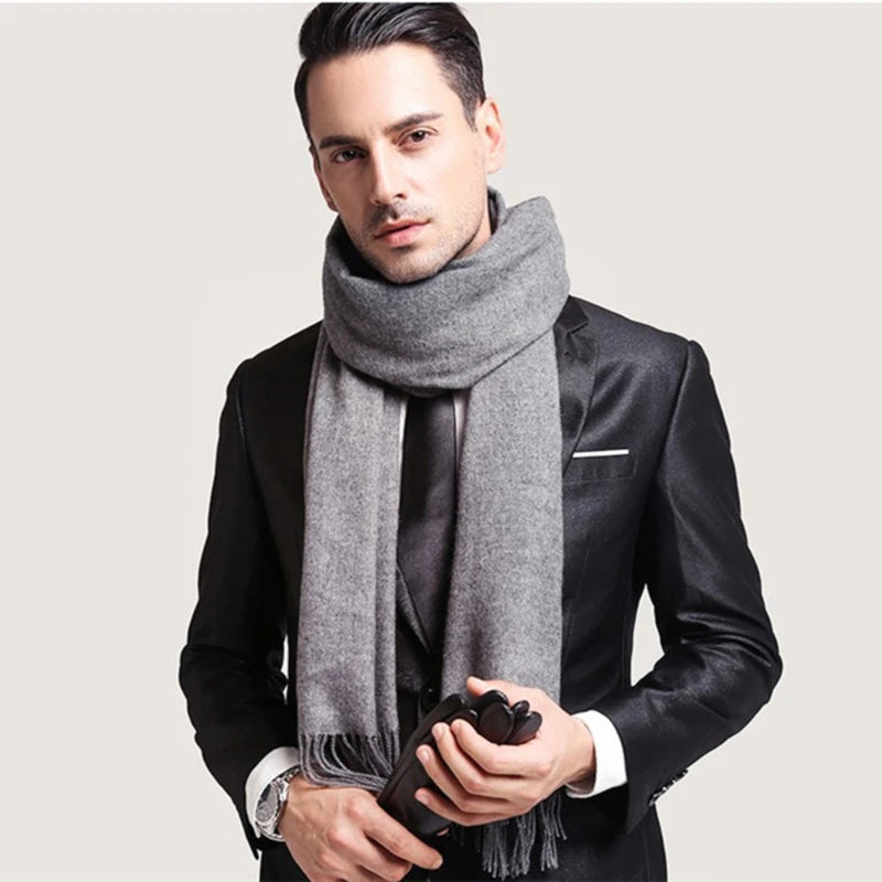 Luxury Cashmere Winter Scarf – Soft Warm Long Tassel Shawl for Women & Men