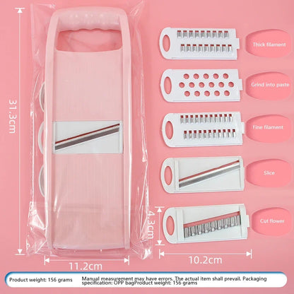 5-in-1 Vegetable Chopper – Multi-Functional Onion Chopper, Mandoline Slicer & Veggie Dicer