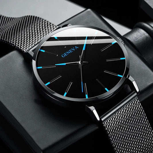 ⌚ Henry Ultra-Thin Mesh Quartz Watch – Minimalist Business Watch for Men