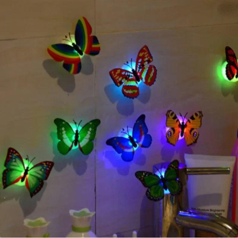 ButterGlow™ 3D LED Butterfly Night Light Stickers (10PCS) — Glow Wall & Garden Decoration
