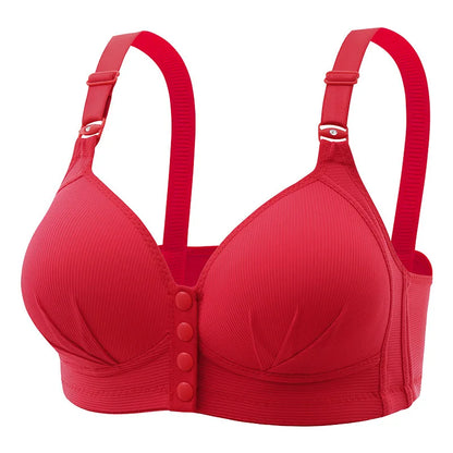 Front Buckle Push-Up Bra – Plus Size Seamless Comfort Bra with Adjustable Straps
