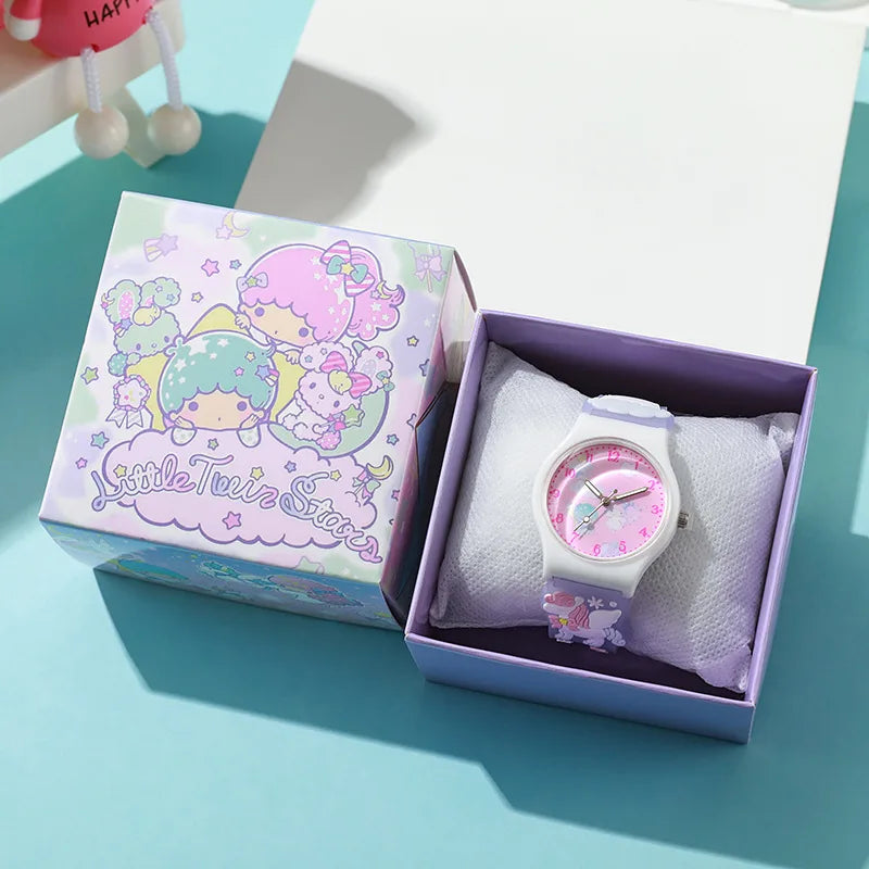 KawaiiTime™ Cinnamoroll & Kuromi Quartz Watch — Adorable Anime Gift for Girls