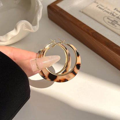 AquaTouch™ Leopard Print Big Hoop Earrings