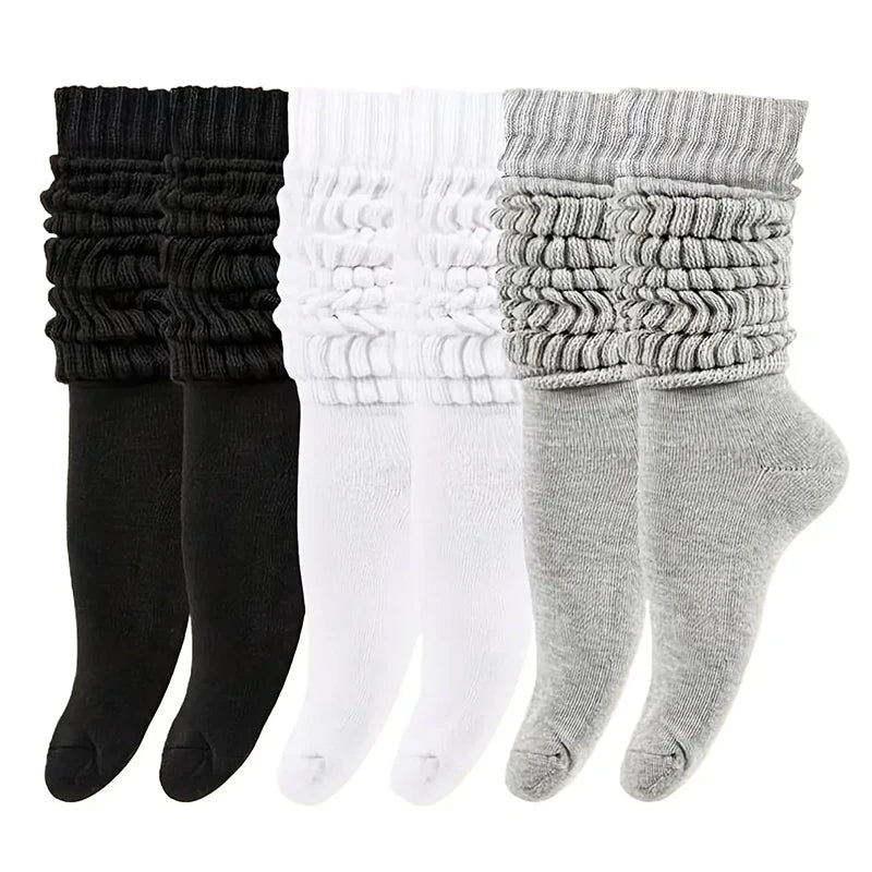 SoftStack™ Pile-Up Cotton Socks (3 Pairs) – Breathable Mid-Length Comfort