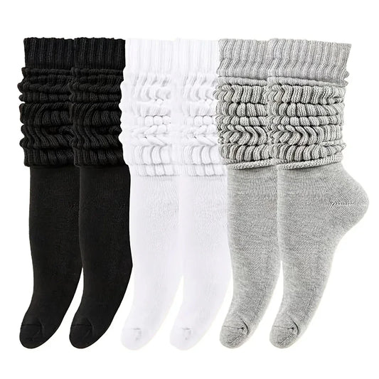 SoftStack™ Pile-Up Cotton Socks (3 Pairs) – Breathable Mid-Length Comfort