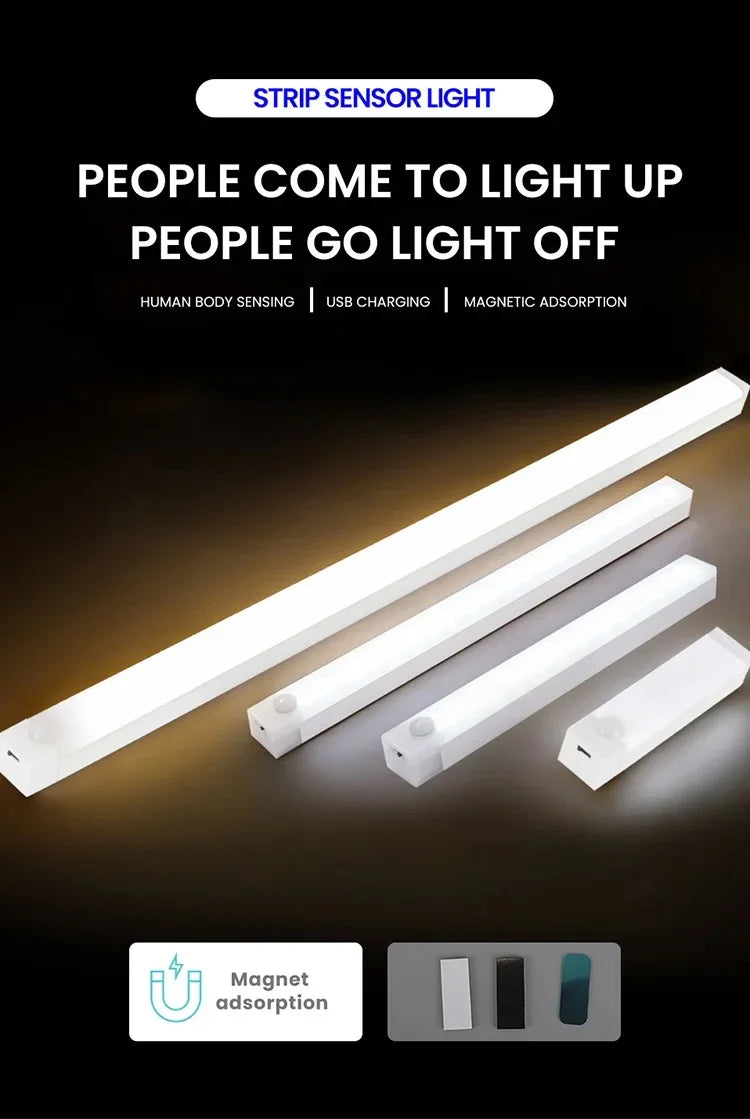 Wireless LED Night Lights Motion Sensor Lights Closet Kitchen Night Lights Bedroom Detector Light Cabinet Staircase Backlit