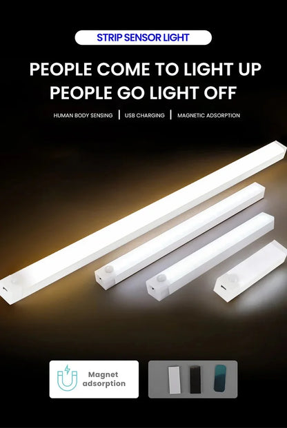 Wireless LED Night Lights Motion Sensor Lights Closet Kitchen Night Lights Bedroom Detector Light Cabinet Staircase Backlit