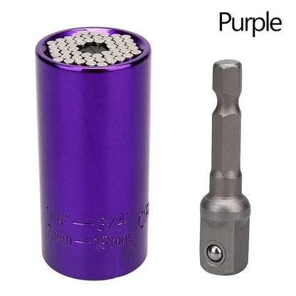 🔧 Universal Ratchet Wrench with Adjustable Socket Head (7–19mm / 11–32mm)