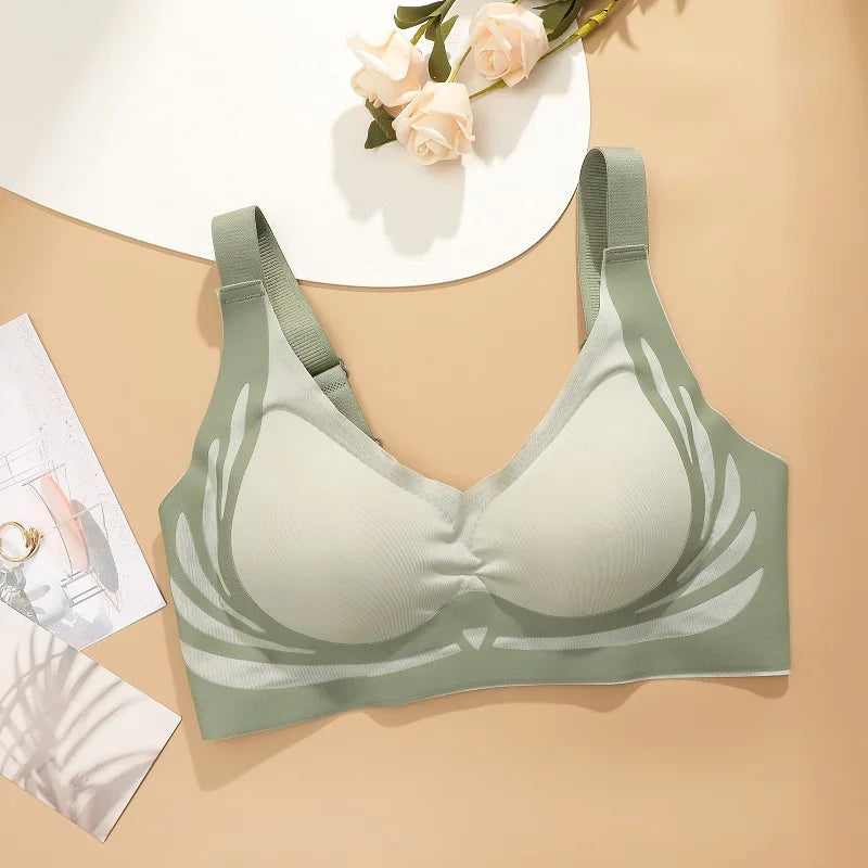 Plus Size Super Gather Push-Up Bra – Seamless Soft Support Full Cup Comfort Bra (Wire-Free)