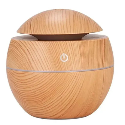 AromaMist™ USB Ultrasonic Cool Mist Essential Oil Humidifier — Mini Wood Grain Aroma Diffuser