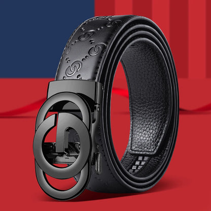 Fashionable Business Men's Belt Luxury Alloy Buckle Belt High Quality Material Leather Soft Belt Paired with Suit Pants and Jean