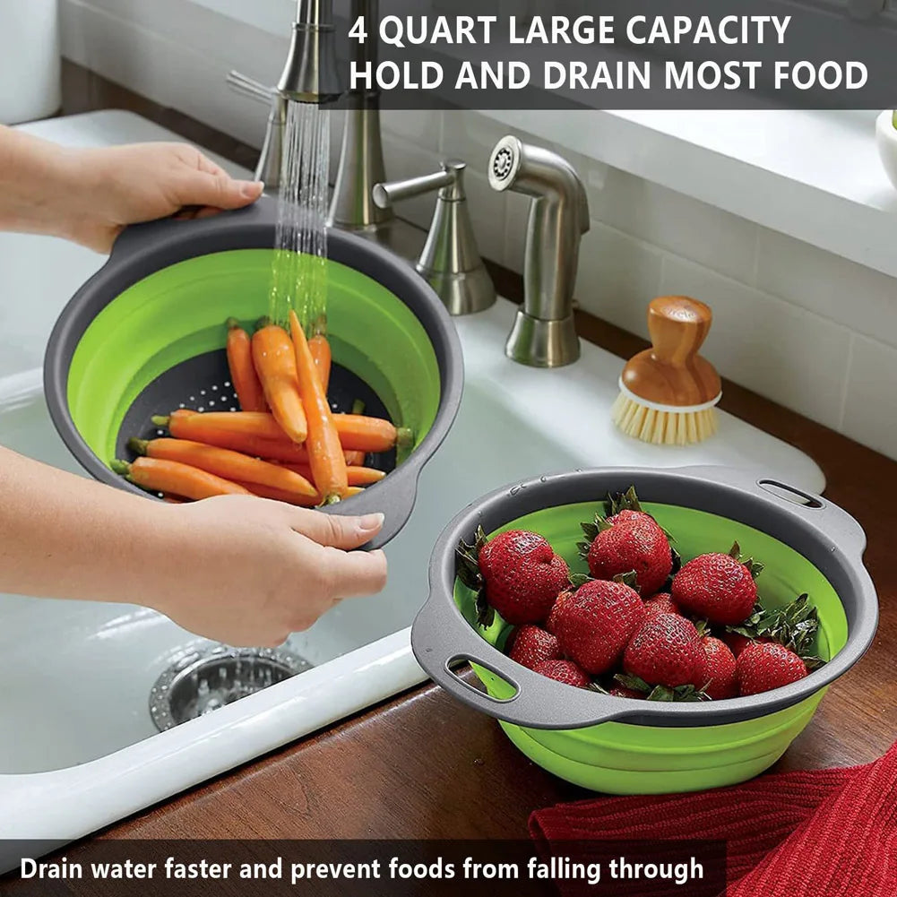 FoldiWash™ Silicone Collapsible Produce Basket