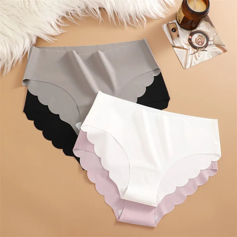 4-Piece Ultra Comfort Panties Set with Wave Edge Design