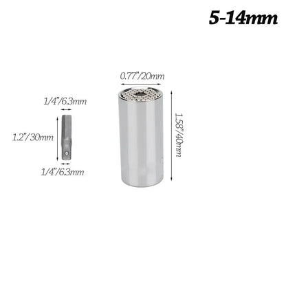 🔧 Universal Ratchet Wrench with Adjustable Socket Head (7–19mm / 11–32mm)