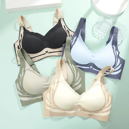 Plus Size Super Gather Push-Up Bra – Seamless Soft Support Full Cup Comfort Bra (Wire-Free)