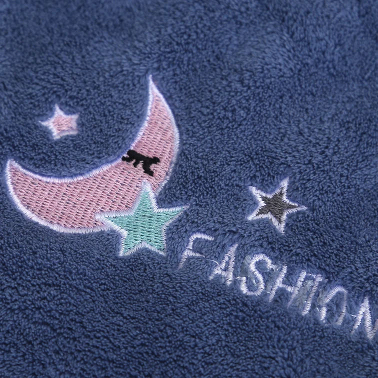 Embroidered Coral Fleece Hair Drying Cap – Quick Dry Absorbent Shower Towel for Women