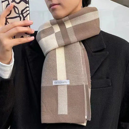 Winter Men Scarf Keep Warm Scarf Casual Fashion Brand Designers Knit Neckerchief Patchwork Copy Cashmere Scarf Shawl Wrap AC2228