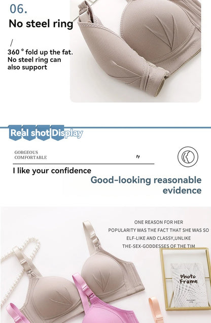 Front Buckle Push-Up Bra – Plus Size Seamless Comfort Bra with Adjustable Straps