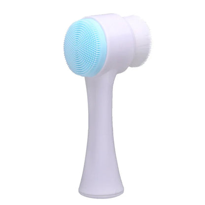 3D Double-Sided Silicone Facial Cleansing Brush, Soft Bristles, Exfoliator