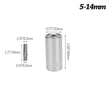 🔧 Universal Ratchet Wrench with Adjustable Socket Head (7–19mm / 11–32mm)