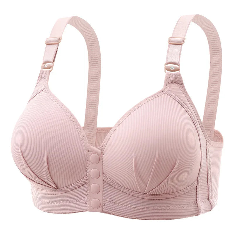 Front Buckle Push-Up Bra – Plus Size Seamless Comfort Bra with Adjustable Straps