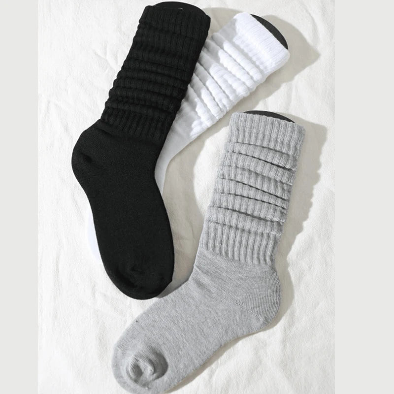 SoftStack™ Pile-Up Cotton Socks (3 Pairs) – Breathable Mid-Length Comfort