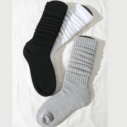 SoftStack™ Pile-Up Cotton Socks (3 Pairs) – Breathable Mid-Length Comfort