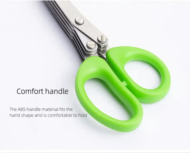 Multi-Layer Stainless Steel Kitchen Scissors – 3/5 Blade Herb & Vegetable Cutter