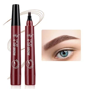 4-Tip Waterproof Eyebrow Pencil – Long-Lasting, Smudge-Proof & Natural Hair Stroke Effect