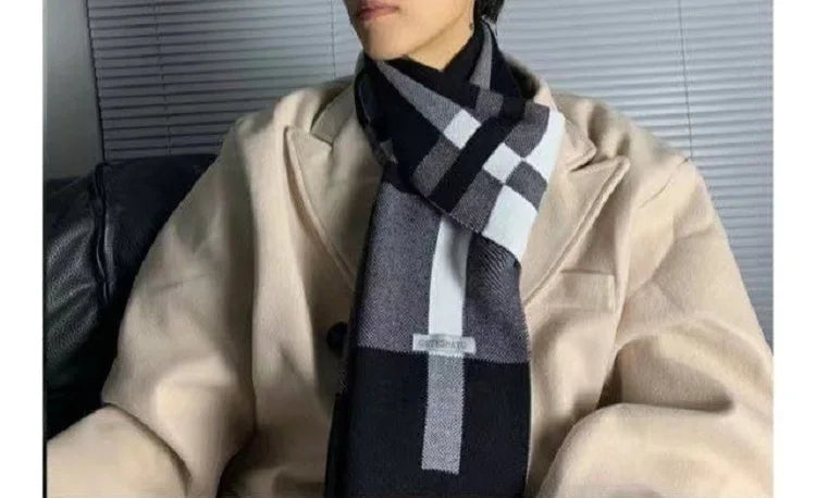 Winter Men Scarf Keep Warm Scarf Casual Fashion Brand Designers Knit Neckerchief Patchwork Copy Cashmere Scarf Shawl Wrap AC2228