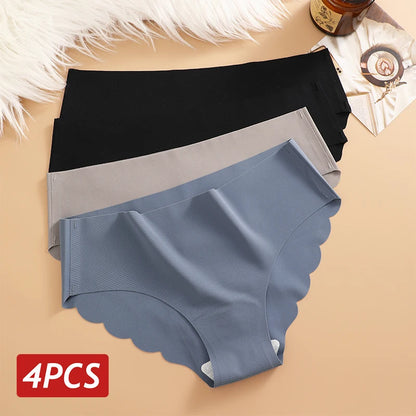 4-Piece Ultra Comfort Panties Set with Wave Edge Design