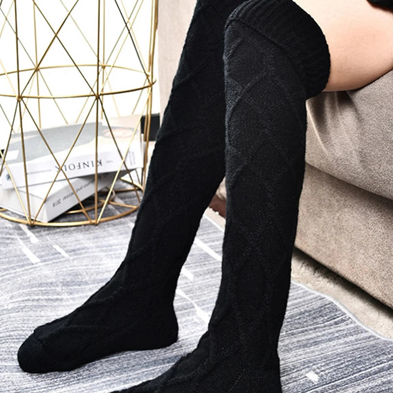 BowWarm™ Wool Pile-Up Socks – Thick Winter Stockings with Bow & Wool Ball Detail