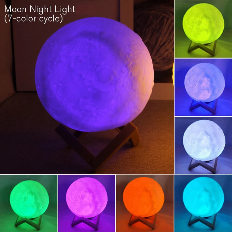 Galaxy Moon LED Book Light – Magical Night Lamp for Kids & Bedroom Decor