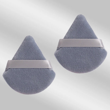 2 velvet triangle puffs for foundation and blending