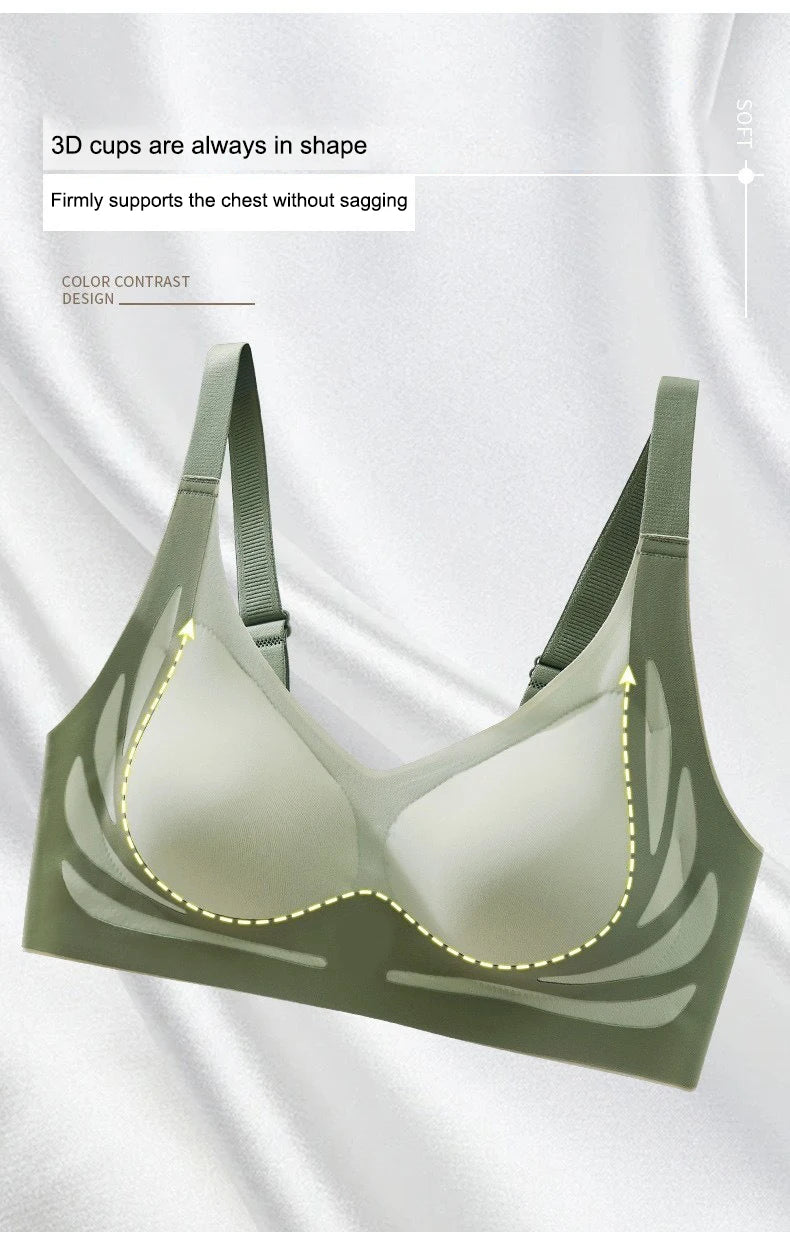 Plus Size Super Gather Push-Up Bra – Seamless Soft Support Full Cup Comfort Bra (Wire-Free)