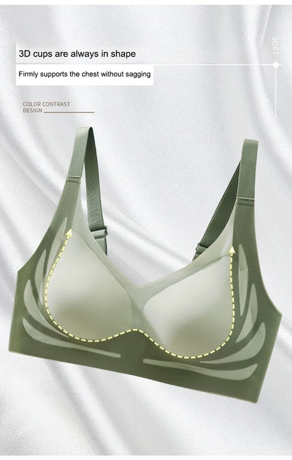 Plus Size Super Gather Push-Up Bra – Seamless Soft Support Full Cup Comfort Bra (Wire-Free)