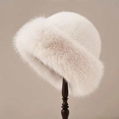 Thicken Plush Warm Fur Hat Fluffy Beanie Warm Thick Hat Mongolian Caps for Casual Trips Sports Skiing