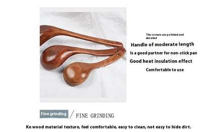 1pc Non-Stick Wooden Cooking Spoon,Daily Solid Anti-scalding Soup Ladle For Kitchen